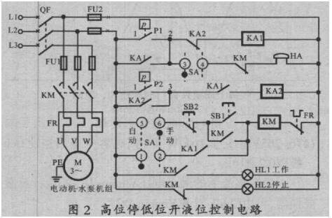 高位停低位開(kāi)液位控制電路